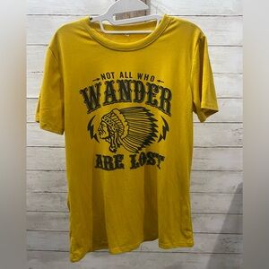 Yellow Not All‎ Who Wander Are Lost Graphic T-Shirt
